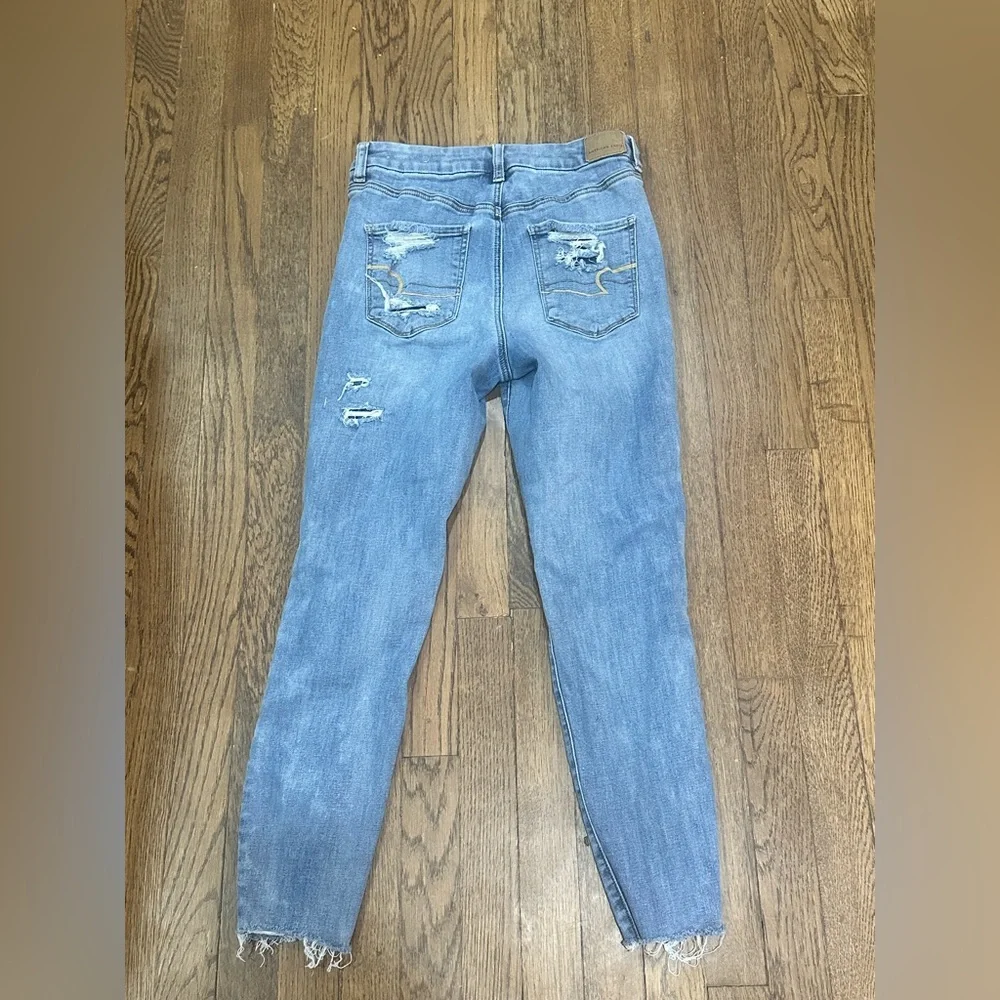 American Eagle Outfitters Blue Skinny Distressed Jeans - Picture 2 of 4